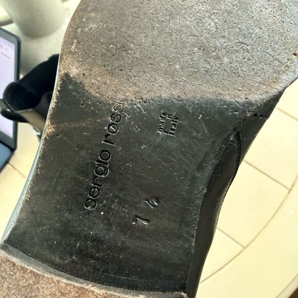 Sergio Rossi Black Leather Ankle Booties - Picture 6 of 8